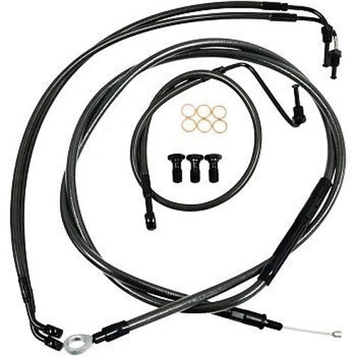 LA Choppers LA-8010KT-13M Midnight Braided Handlebar Cable/Brake Line Kit