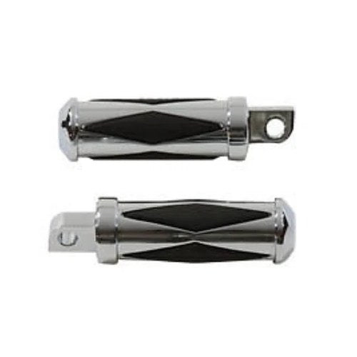 V-Factor 24042 Chrome Diamond Foot Pegs for Male Mount Harley Application
