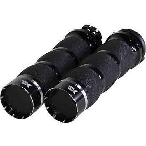 Khrome Werks 500210 Black Air Tracer Grips for Harley Cable Op Throttle