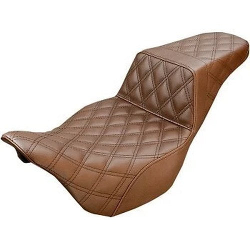 Saddlemen GelCore Brown Lattice Stitch Step-Up Seat for Harley Touring 08-24