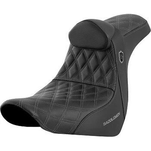 Saddlemen Pro Series Sdc Seat w Backrest Gray Stitch for 18-23 Fls Fxlr