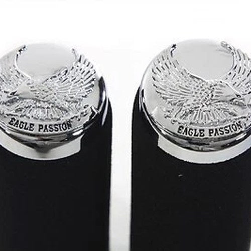 V-Twin 28-0654 Chrome Eagle Passion Foam Hand Grips for Harley Electronic Tbw