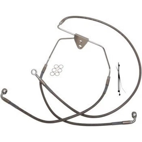 Drag Specialties 1741-2628 Extended Stainless Steel Front Brake Line Kit +10"