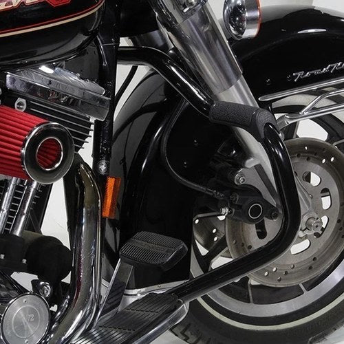V-Twin 51-0871 Black Front Engine Bar with Footpeg Pads