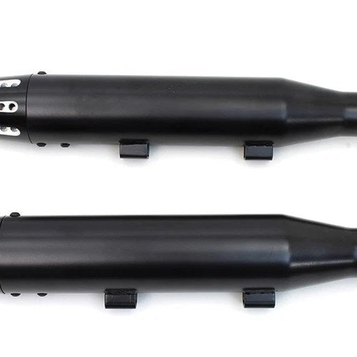 V-Twin 30-1617 Black Tapered Revolver Tip Muffler Set Black