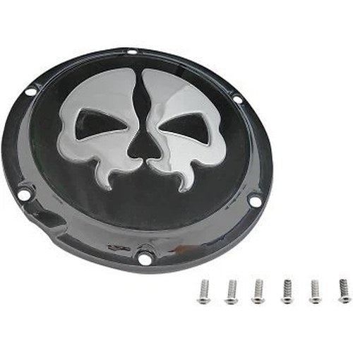 Drag Specialties 1107-0551 Black Split Skull Derby Cover for 04-22 Sportster