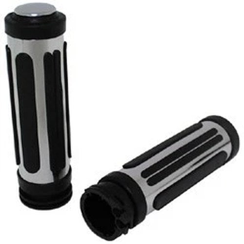 V-Factor 42236 Chrome Split Rail Hand Grips for Harley Cable Op Throttle
