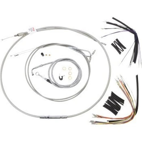 Burly Brand B30-1049 Stainless Braided Handlebar Cable/Brake Line Kit for 14"
