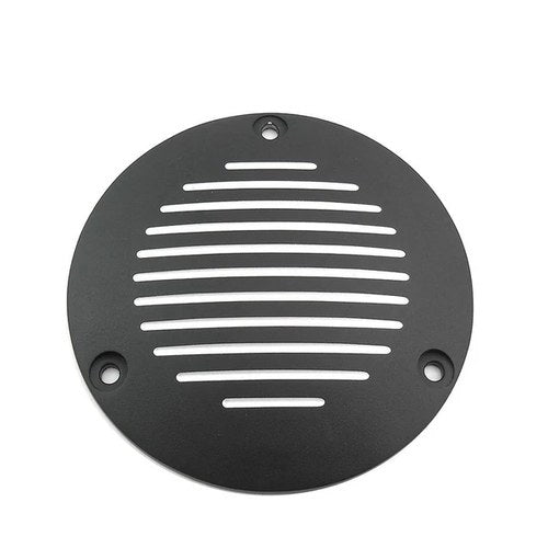 V-Twin 42-1150 Black Grooved 3-Hole Derby Cover for Big Twin Evo 70-98