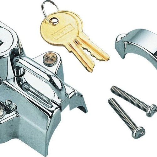 Biker's Choice bkc492970 Chrome Motorcycle Helmet Lock for 7/8" to 1-1/4" Tubing