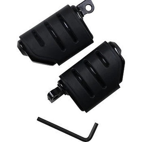 Kuryakyn 7562 Black Iso Trident Dually Foot Pegs for Male Mount Harley Use