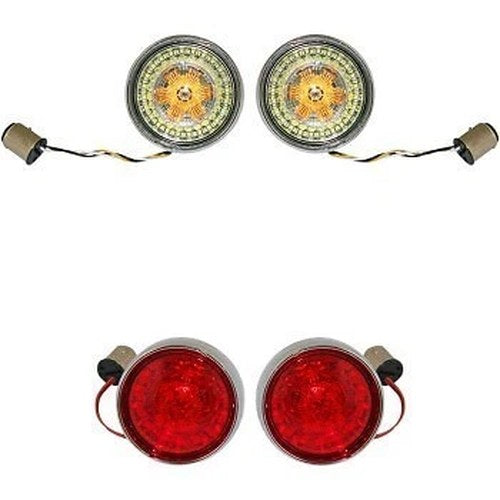Custom Dynamics Chrome ProBeam Bullet Bezel Turn Signal Insert Kit Front & Rear