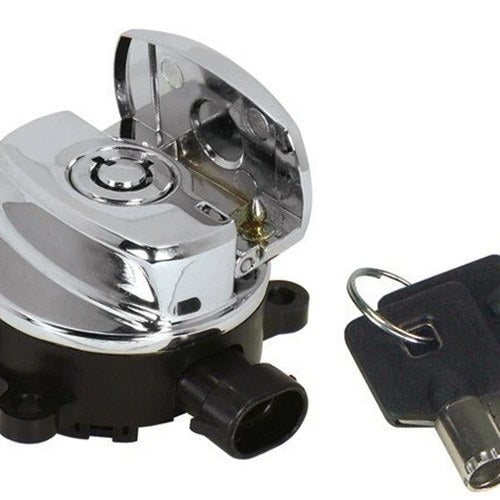V-Factor 15019 Chrome Side Hinge Ignition Switch Harley Softail Road King Fxdwg