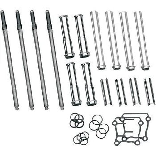 S&S 93-5095 Adjustable Pushrod Kit with Chrome Cover for Harley Twin Cam