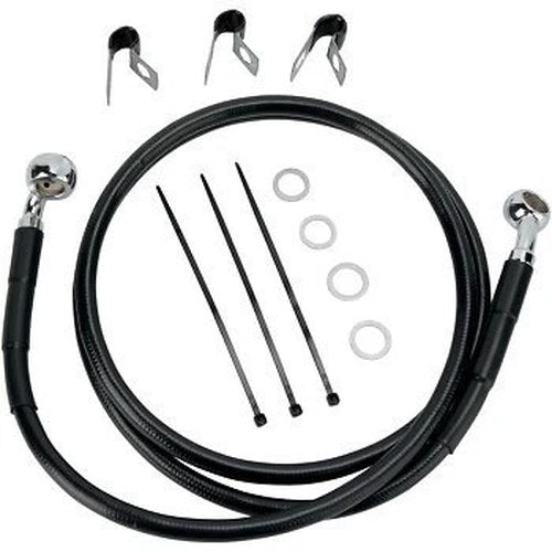 Drag Specialties 1741-2540 +4" Extended Length Black Vinyl Front Brake Line Kit