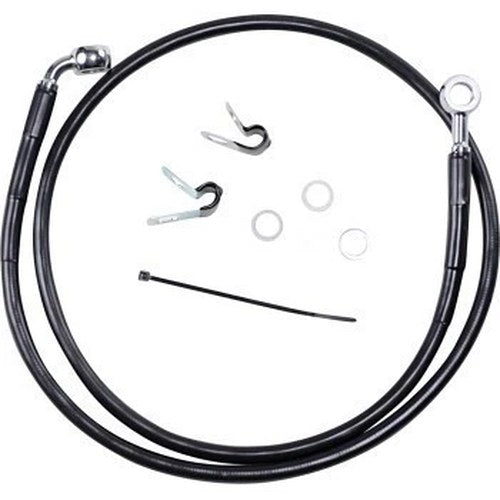 Drag Specialties 1741-2528 Extended Length Black Vinyl Front Brake Line Kit +4"