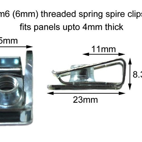 10x Fairing Clips M6 6mm Thread Bodywork Panel Clip Speed Clips Motorcycle U Nut