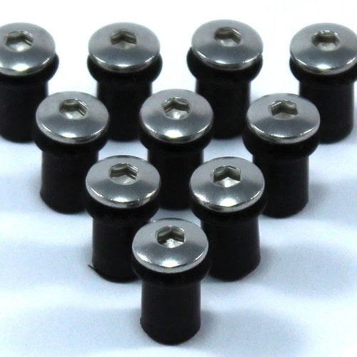 10x Honda 90111-KW3-003 Rubber Well Nuts Screen Fairing + Stainless Steel Bolts