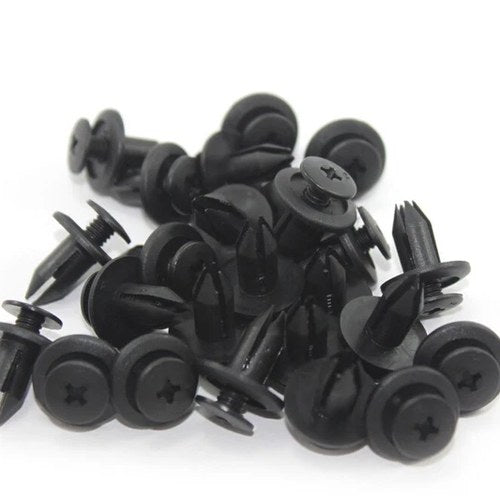 25 Pack 6mm M6 Motorcycle Fairing Plastic Screw Rivet Clips Yamaha Honda Suzuki