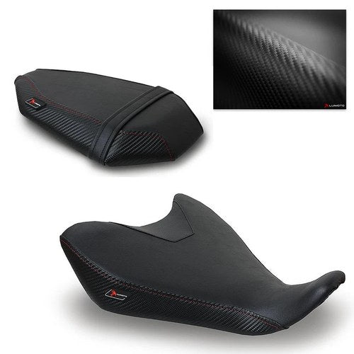 Yamaha FZ-07 Seat Covers 2014 2015 2016 2017 Black Red Stitch Luimoto