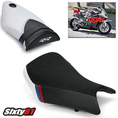 BMW S1000RR Seat Covers 2012 2013 2014 Black White Front Rear Luimoto