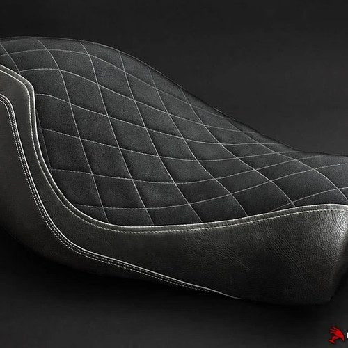 Harley Davidson Sportster Iron 883 Seat Cover 04-15 Black Silver Stitch2 Luimoto