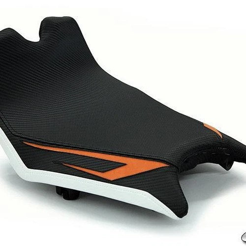 KTM RC8 RC8R Seat Cover 2008-2015 Black White Orange Carbon Fiber Look Luimoto