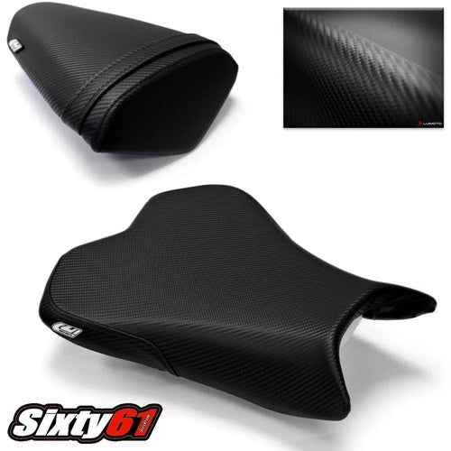 Kawasaki ZX10R Seat Covers 2008 2009 2010 Luimoto Front Rear Black Carbon ZX 10R