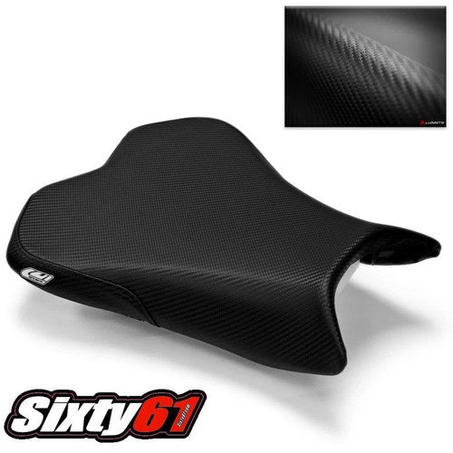 Kawasaki ZX10R Seat Covers 2008 2009 2010 Luimoto Front Black Carbon ZX 10R