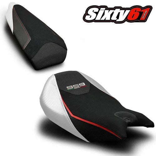 Ducati Panigale 959 Seat Covers 2016-2019 Veloce Luimoto Black White Tec-Grip