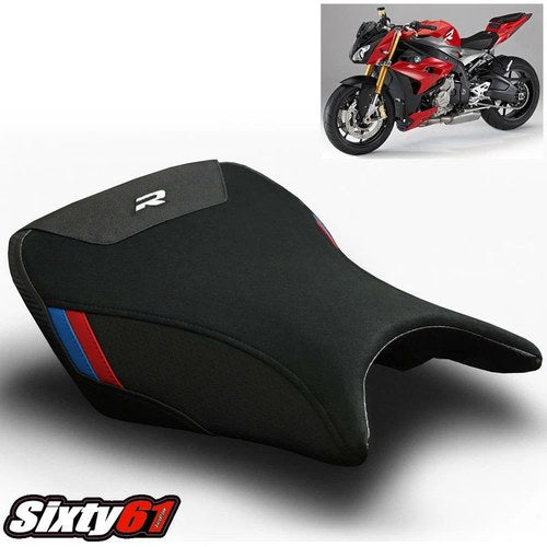 BMW S1000R Seat Cover 2014-2015 2017-2020 Luimoto Suede White Logo