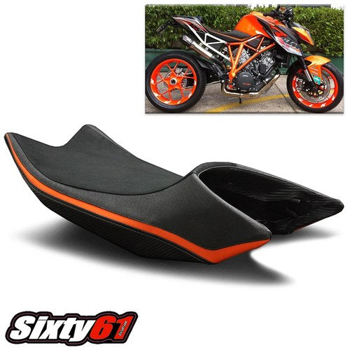 KTM 1290 Super Duke R Seat Cover 2014-2016 Luimoto Black Orange Tec-Grip Suede