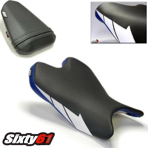 Yamaha R6 Seat Covers 2008-2014 2015 2016 Luimoto Front Rear Blue Black Sport