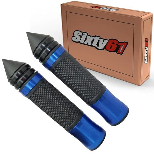 Suzuki Gsxr 1000 Black Blue Hand Grips Comfort Gel Spiked Bar Ends 7/8