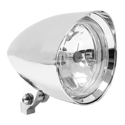 Chrome Billet 4-1/2" Headlight w/o Tri-Bar for Bottom Mount Custom Application
