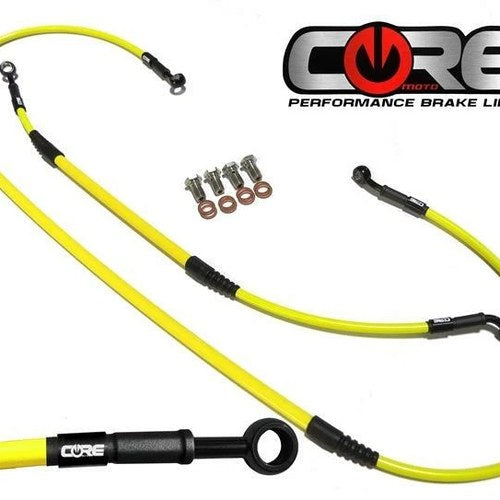 Brake Lines Suzuki Rmz 450 2018-2020 2021 Front Rear Yellow Steel Braided RMZ450