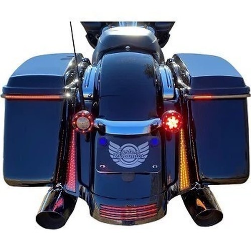 Custom Dynamics Black Dual Color Fascia LED Panels for 06-09 Flhx Street Glide