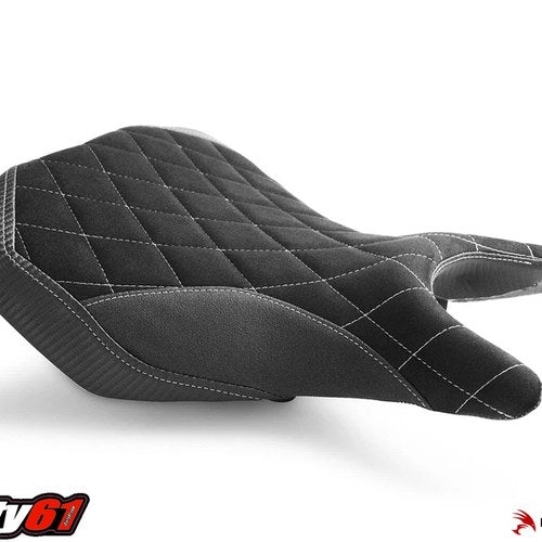 Yamaha R3 Seat Cover 2015-2021 2022 2023 2024 2025 Luimoto Black White Suede