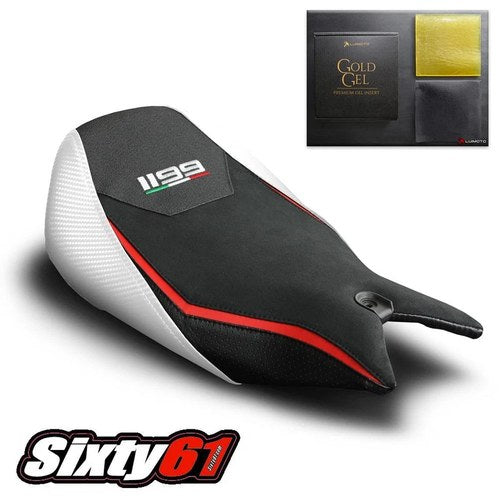 Ducati Panigale 1199 Seat Cover with Gel Pad 2011-2015 Luimoto White Veloce