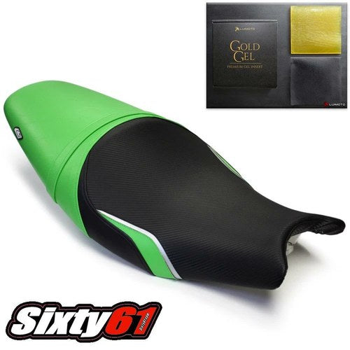 Kawasaki ER6F ER6N Ninja 650R 2005-2008 Seat Cover with Gel Green Black Luimoto