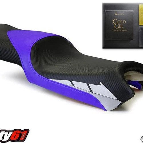 Yamaha FZ6 Seat Cover with Gel 2004-2011 Luimoto Front Black Blue Carbon Fiber