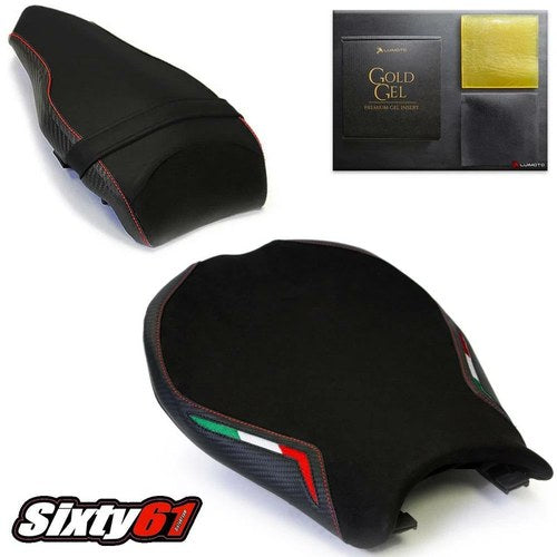 Ducati 848 1098 1198 Seat Covers with Gel 2008-2013 Luimoto Front Rear Suede
