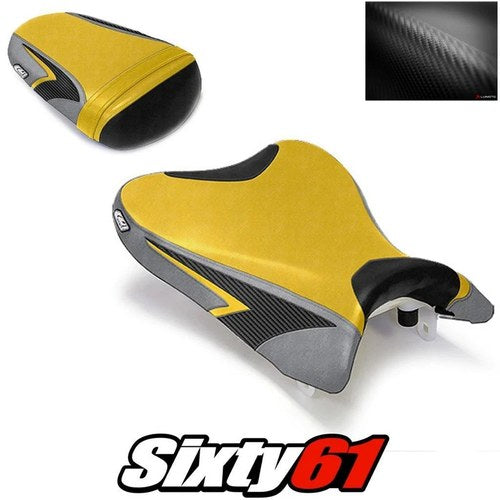 Suzuki Gsxr 600 750 Seat Cover 2008 2009 2010 Front Rear Yellow Luimoto Carbon