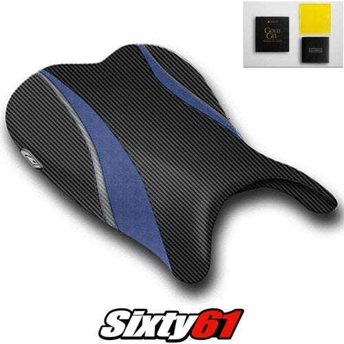 Suzuki Gsxr 600 750 Seat Cover with Gel 2006 2007 Dark Blue Edge Luimoto Carbon