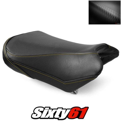 Suzuki SV1000 Seat Cover 2004-2006 2007 Front Black Yellow Stitch Luimoto Carbon
