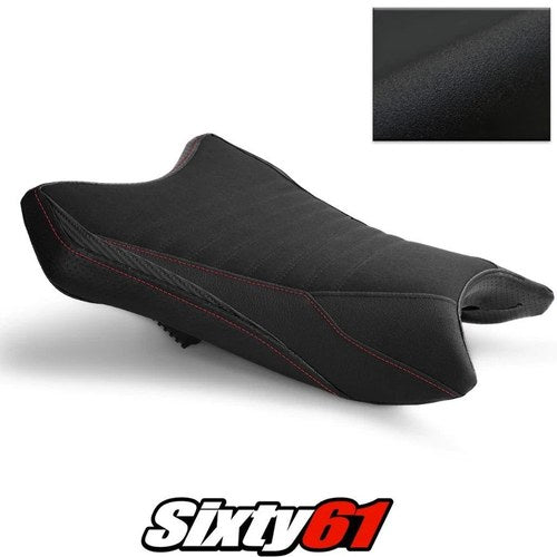 Kawasaki ZX6R Seat Cover 2019-2025 2026 Front Black Red Luimoto Tec-Grip Suede