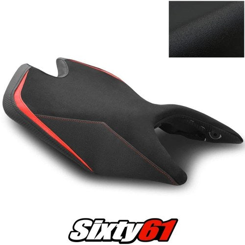 Aprilia Tuono RS 660 Seat Cover 2021-2026 Front Black Red Luimoto Tec-Grip Suede