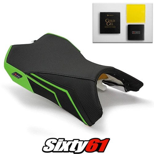 Kawasaki Ninja 1000 Seat Cover and Gel 2011-2015 2016 Black Green Luimoto Carbon