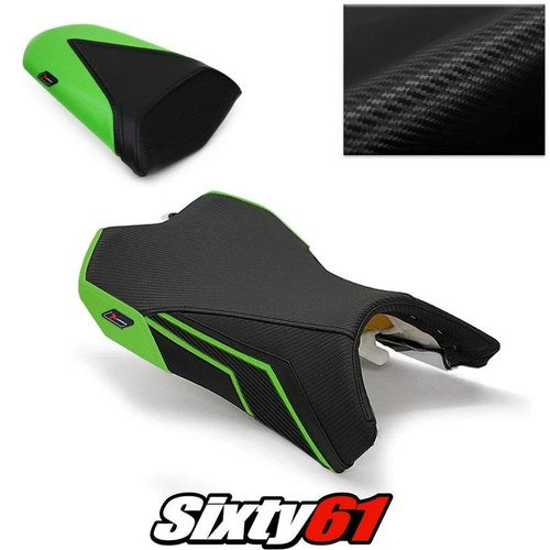 Kawasaki Ninja 1000 Seat Cover 2011-2016 Front Rear Black Green Luimoto Carbon