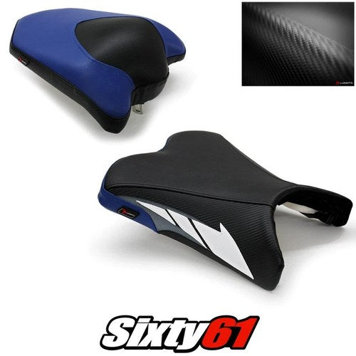 Yamaha FZ6R Seat Cover 2009-2014 2015 2016 2017 Front Rear Blue Luimoto Carbon
